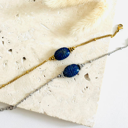 Bracelet Scarabée sur chaine