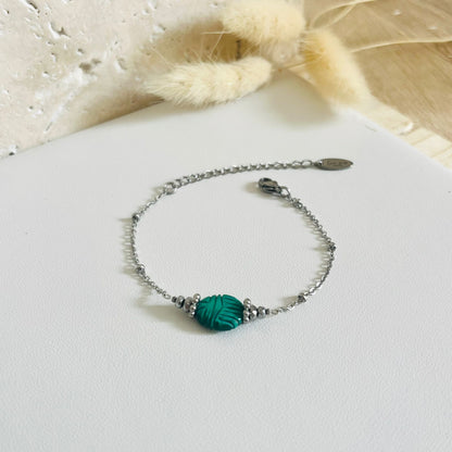 Bracelet Scarabée sur chaine
