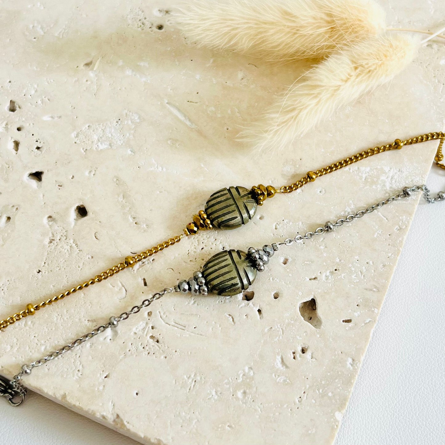 Bracelet Scarabée sur chaine