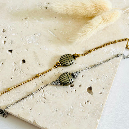 Bracelet Scarabée sur chaine